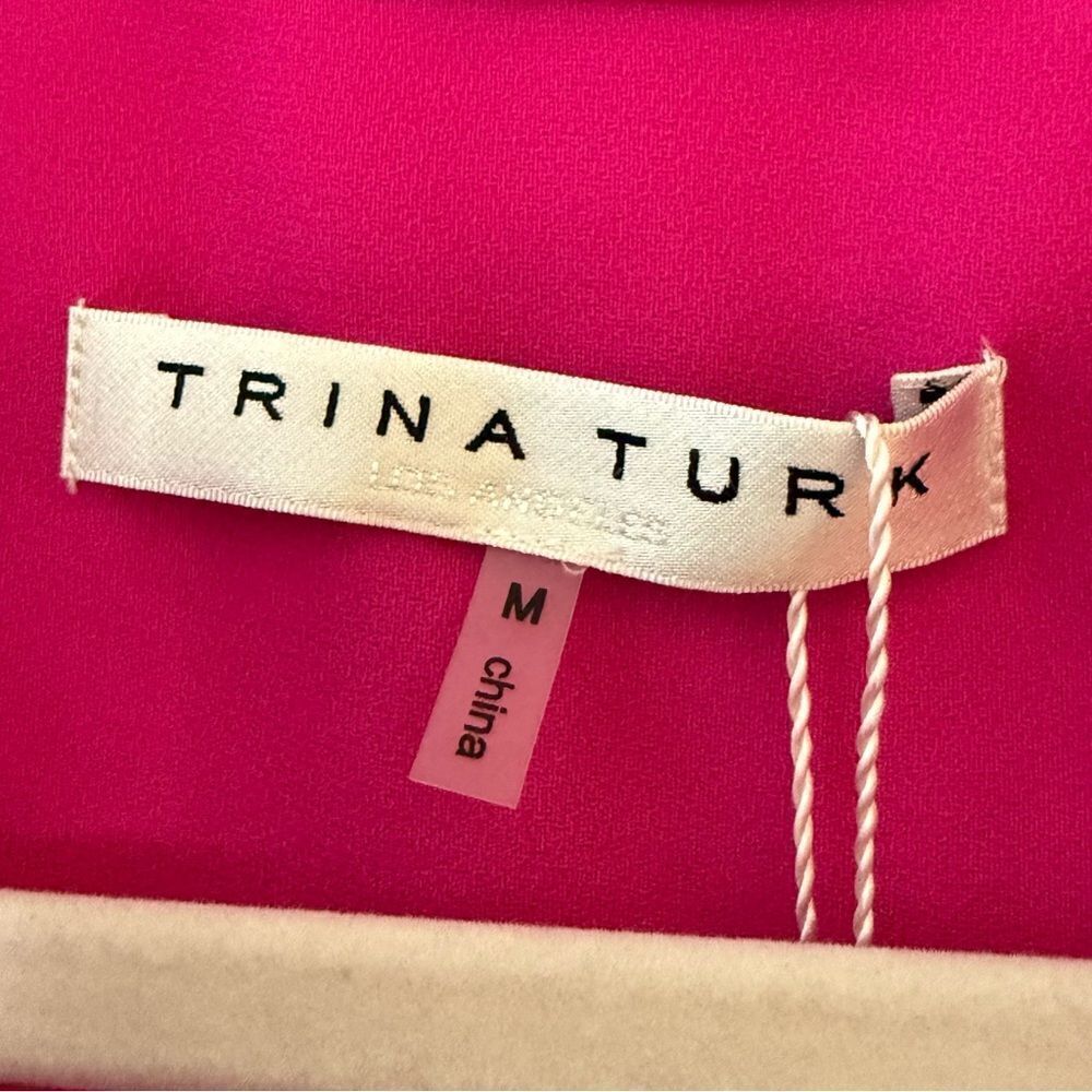 Trina Turk Pink Collared Portrait Shirt Dress Size Medium NWT - Picture 5 of 11